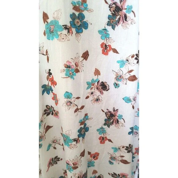 Stevie Hender Floral Dress Sz Medium Ruffled Bell Sleeve Knee Length Lagenlook - Picture 6 of 9